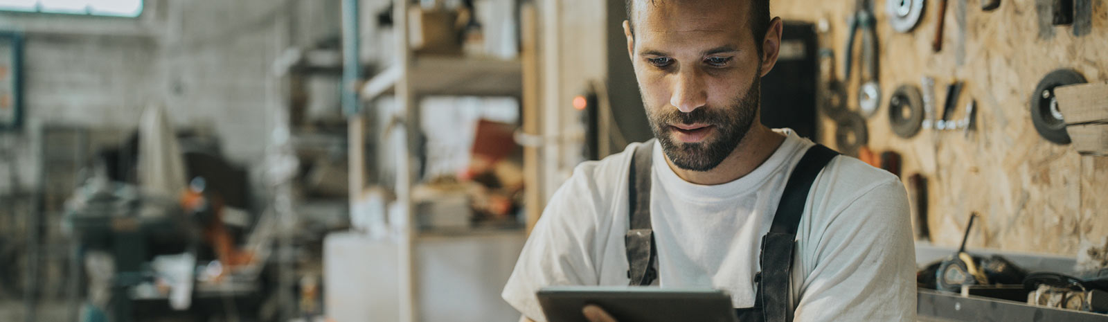 Man working with tablet